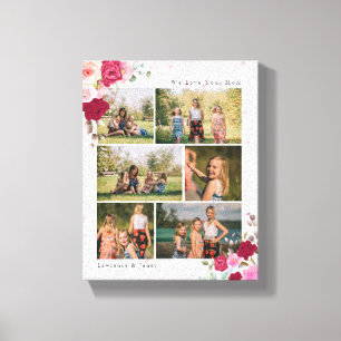 Eenvoudige bob&W flessenbloem 6 Foto collage Canvas Afdruk