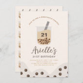 Eenvoudige bobbel-melkthee Aangepast gepersonalise Kaart (Voorkant / Achterkant)