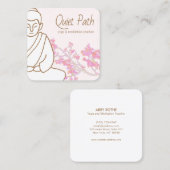 Eenvoudige Boeddha-Meditation Yoga-leraar Vierkante Visitekaartje (Voorkant / Achterkant)