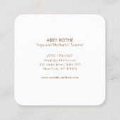 Eenvoudige Boeddha-Meditation Yoga-leraar Vierkante Visitekaartje (Achterkant)