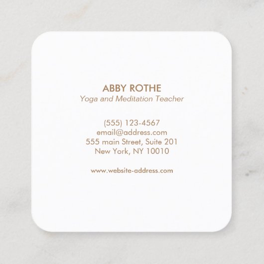Eenvoudige Boeddha-Meditation Yoga-leraar Vierkante Visitekaartje (Achterkant)