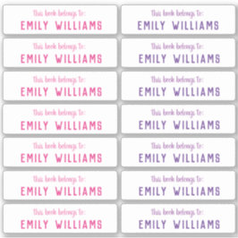 Eenvoudige boek naamplaat naam Sticker