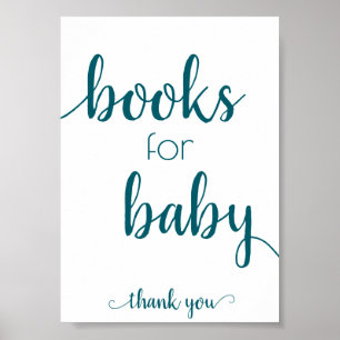 Eenvoudige boeken voor Baby   Blauwgroen Aqua Book Poster