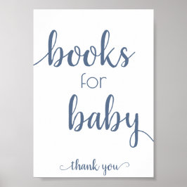 Eenvoudige boeken voor Baby | Dusty Blue Book Drop Poster