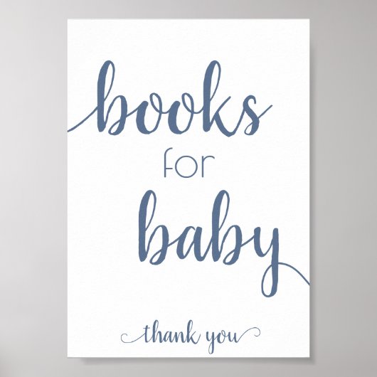 Eenvoudige boeken voor Baby | Dusty Blue Book Drop Poster (Voorkant)
