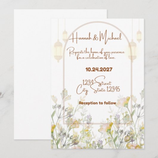 Eenvoudige Boerderij bruiloft uitnodiging (Voorkant / Achterkant)