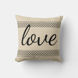 Eenvoudige Boerderij Liefde Beige Kussen
