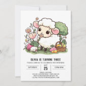 Eenvoudige boerenerf schapen digitale verjaardag kaart (Voorkant)