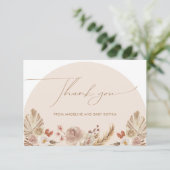 Eenvoudige Boheemse Boog Pampas Gras Bedankkaart (Staand voorkant)