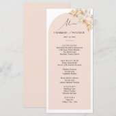 Eenvoudige Boheemse Boog Pampas Grass Bruiloft Menu (Voorkant / Achterkant)