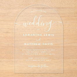 Eenvoudige Boheemse minimalistische bruiloft Acryl Uitnodigingen