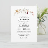 Eenvoudige Boheemse Wilde Bloemen Rustieke QR Code Kaart (Staand voorkant)