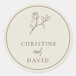 Eenvoudige Bohemiaanse bruiloft Ronde Sticker