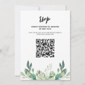 Eenvoudige Bohemian Green bruiloft uitnodiging (Achterkant)