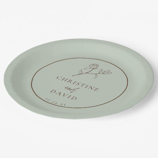 Eenvoudige Bohemian Weddenschap groen Papieren Bordje (Gekanteld)