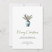 Eenvoudige Boho Aquarel Rustieke Kerstgroet Feestdagenkaart (Voorkant)