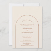 Eenvoudige Boho Arch Ivory Engagement Party Kaart (Voorkant)