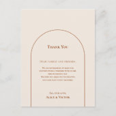 Eenvoudige boho Arch Ivory Reception Hartelijk dan Briefkaart (Voorkant)