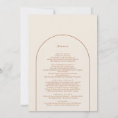 Eenvoudige Boho Arch Ivory Wedding Details en Kaart (Achterkant)