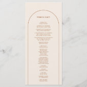 Eenvoudige Boho Arch Ivory Wedding Flat Programmakaart (Achterkant)