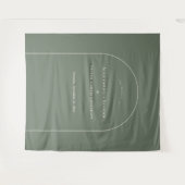 Eenvoudige Boho Arch Sage Green Weduwfoto Achtergr Wandkleed (Voorkant (horizontaal))