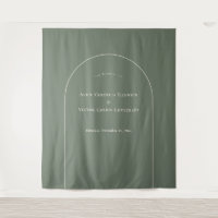 Eenvoudige Boho Arch Sage Green Weduwfoto Achtergr