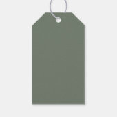 Eenvoudige Boho Arch Sage Green Weduwschap Welkom Cadeaulabel (Achterkant)