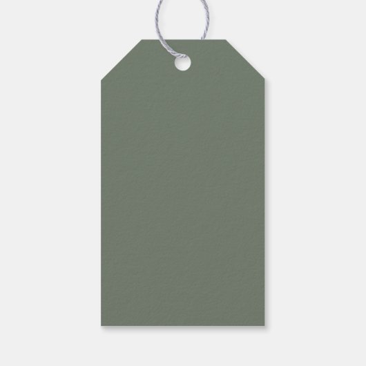 Eenvoudige Boho Arch Sage Green Weduwschap Welkom Cadeaulabel (Achterkant)