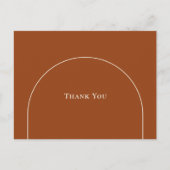 Eenvoudige Boho Arch Terracotta Weddenschap Dank j Briefkaart (Voorkant)