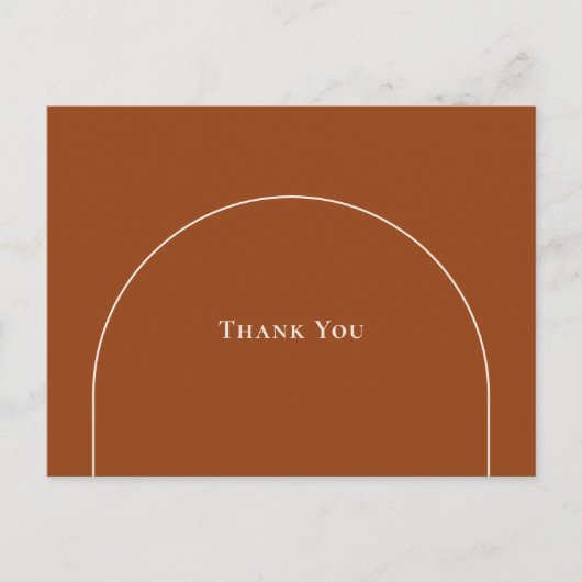 Eenvoudige Boho Arch Terracotta Weddenschap Dank j Briefkaart (Voorkant)