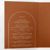 Eenvoudige Boho Arch Terracotta Wedding Drieluik Uitnodiging (Binnenzijde eerst)