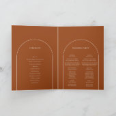 Eenvoudige Boho Arch Terracotta Wedding Folded Programma (Binnen)