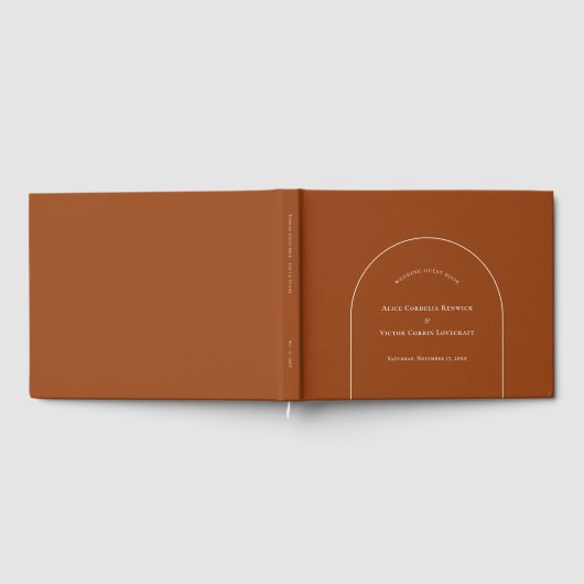Eenvoudige Boho Arch Terracotta Wedding Gastenboek (Volledig)