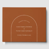 Eenvoudige Boho Arch Terracotta Wedding Gastenboek (Voorkant)