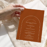 Eenvoudige Boho Arch Terracotta Wedding Rehearsal Kaart<br><div class="desc">Dit Eenvoudige Boho Arch Terracotta Wedding Rehearsal Uitnodigingsontwerp kenmerkt een gesofistikeerd gedempt palet van neutraal ivoor, gekoppeld aan prachtige mix en luciferopties van roestterracotta, sage green en pruimen. De onderverklaarde elegantie van eenvoudige typografie en zachte bogen creëer een verzachtend en gepolijst estheticum met een klassieke, minimalistische stijl. De coördinerende aanvullende...</div>