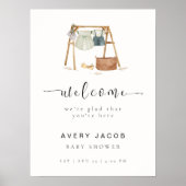 Eenvoudige Boho Baby shower kleding Welkomstbord Poster (Voorkant)