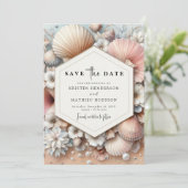 Eenvoudige Boho Beach bruiloft Save The Date (Staand voorkant)