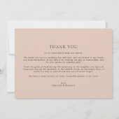 Eenvoudige boho beige foto beste dag ooit bruiloft bedankkaart (Achterkant)