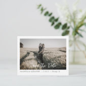 Eenvoudige Boho Bewaar onze datum Foto Briefkaart (Staand voorkant)