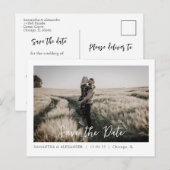 Eenvoudige Boho Bewaar onze datum Foto Briefkaart (Voorkant / Achterkant)