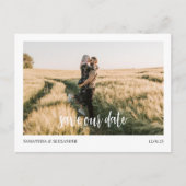 Eenvoudige Boho Bewaar onze datum Foto Briefkaart (Voorkant)
