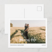Eenvoudige Boho Bewaar onze datum Foto Briefkaart (Voorkant / Achterkant)