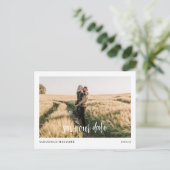 Eenvoudige Boho Bewaar onze datum Foto Briefkaart (Staand voorkant)