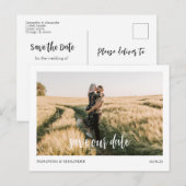 Eenvoudige Boho Bewaar onze datum Foto Briefkaart (Voorkant / Achterkant)