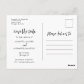 Eenvoudige Boho Bewaar onze datum Foto Briefkaart (Achterkant)