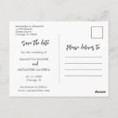 Eenvoudige Boho Bewaar onze datum Foto Briefkaart (Achterkant)