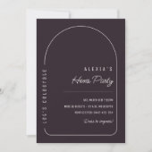 Eenvoudige Boho Black Hens Party Invitation Sjablo Kaart (Voorkant)