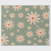 Eenvoudige boho bloemen alle leeftijden verjaardag cadeaupapier (Vlak)