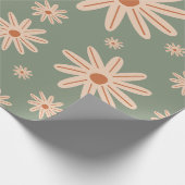 Eenvoudige boho bloemen alle leeftijden verjaardag cadeaupapier (Hoek)