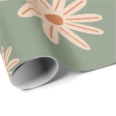 Eenvoudige boho bloemen alle leeftijden verjaardag cadeaupapier (Rol Hoek)